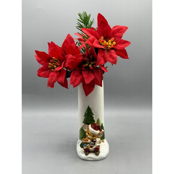 Otagiri Japan Christmas Mouse Bud Vase Santa Mouse Decor - Picture 6 of 8